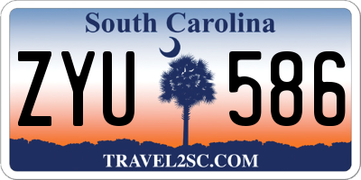 SC license plate ZYU586