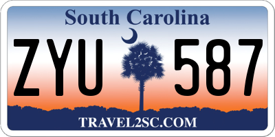 SC license plate ZYU587