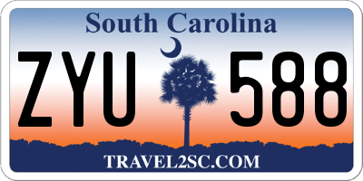 SC license plate ZYU588