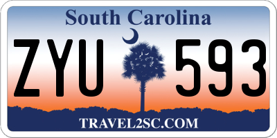 SC license plate ZYU593