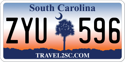 SC license plate ZYU596