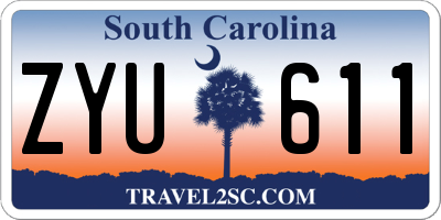 SC license plate ZYU611