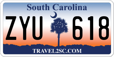 SC license plate ZYU618