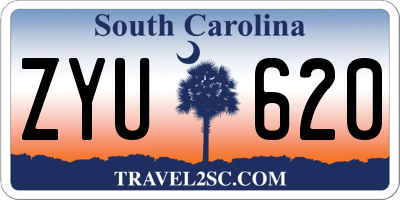 SC license plate ZYU620