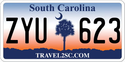 SC license plate ZYU623