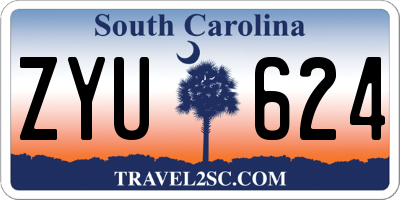 SC license plate ZYU624