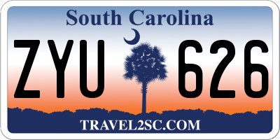 SC license plate ZYU626