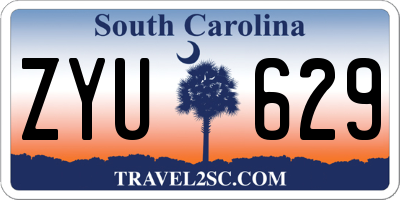 SC license plate ZYU629