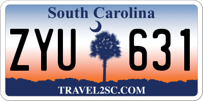 SC license plate ZYU631