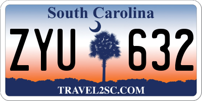 SC license plate ZYU632