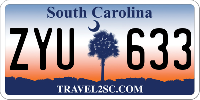 SC license plate ZYU633