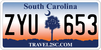 SC license plate ZYU653