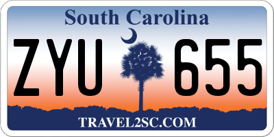 SC license plate ZYU655