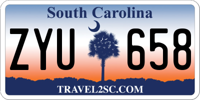 SC license plate ZYU658