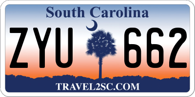 SC license plate ZYU662