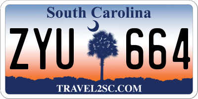 SC license plate ZYU664