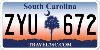 SC license plate ZYU672
