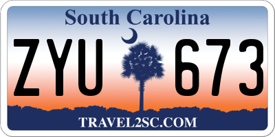 SC license plate ZYU673