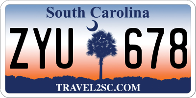 SC license plate ZYU678
