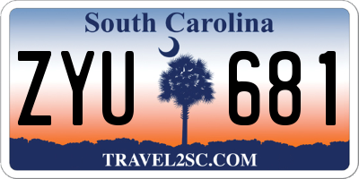 SC license plate ZYU681