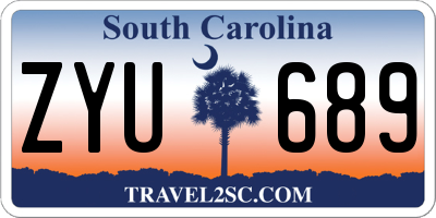 SC license plate ZYU689