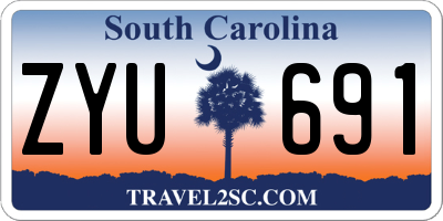 SC license plate ZYU691