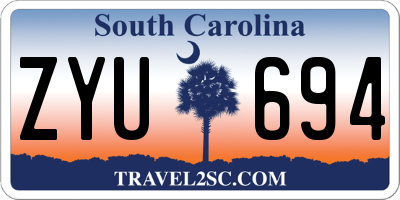 SC license plate ZYU694