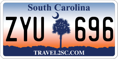 SC license plate ZYU696