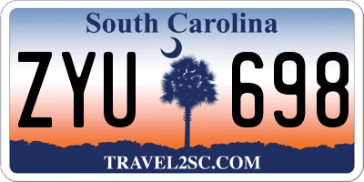 SC license plate ZYU698
