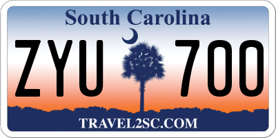 SC license plate ZYU700