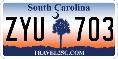 SC license plate ZYU703