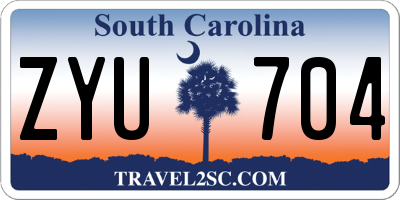SC license plate ZYU704