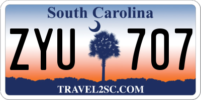 SC license plate ZYU707