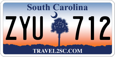 SC license plate ZYU712
