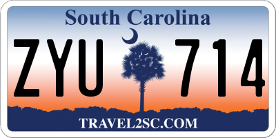 SC license plate ZYU714