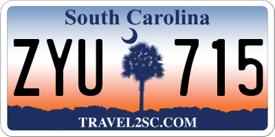 SC license plate ZYU715
