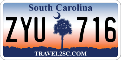 SC license plate ZYU716