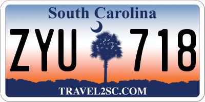 SC license plate ZYU718