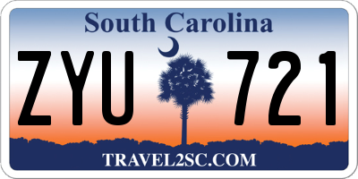 SC license plate ZYU721