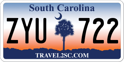 SC license plate ZYU722