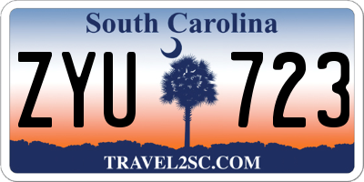 SC license plate ZYU723