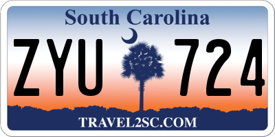 SC license plate ZYU724