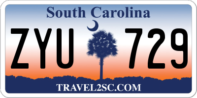 SC license plate ZYU729