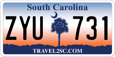 SC license plate ZYU731