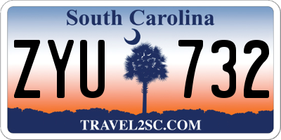 SC license plate ZYU732