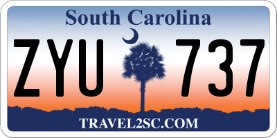 SC license plate ZYU737