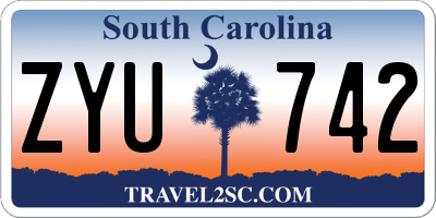 SC license plate ZYU742
