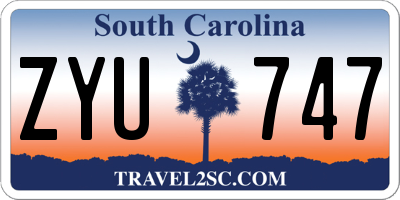 SC license plate ZYU747