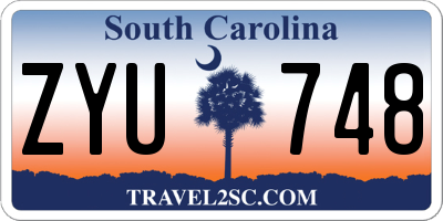 SC license plate ZYU748