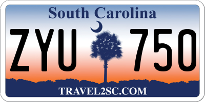 SC license plate ZYU750